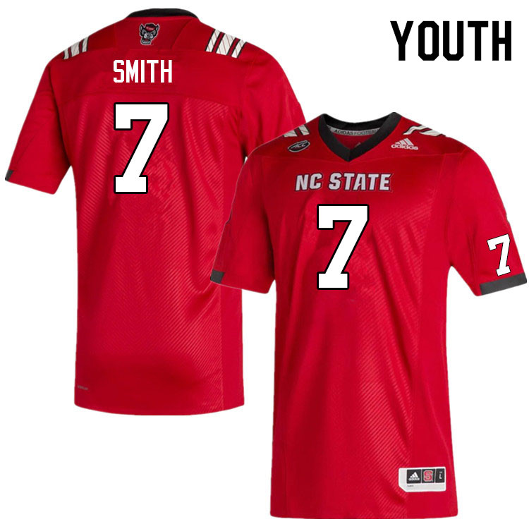 Youth #7 Anthony Smith NC State Wolfpack College Football Jerseys Sale-Red - Click Image to Close